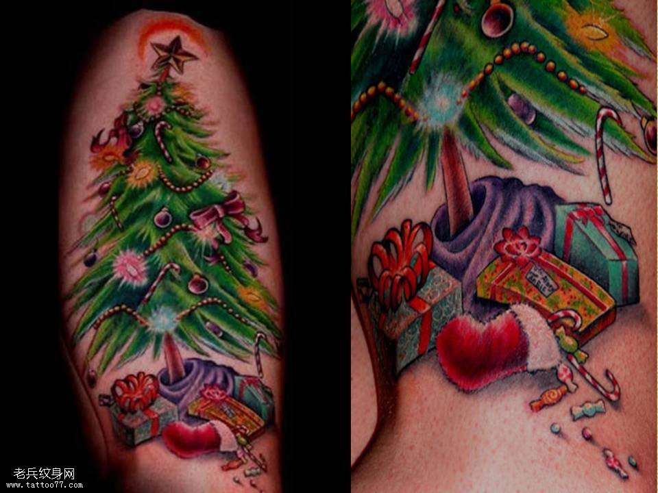 圣诞节纹身圣诞树纹身图片