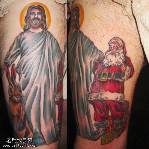 复活节兔子耶稣和圣诞老人图片
